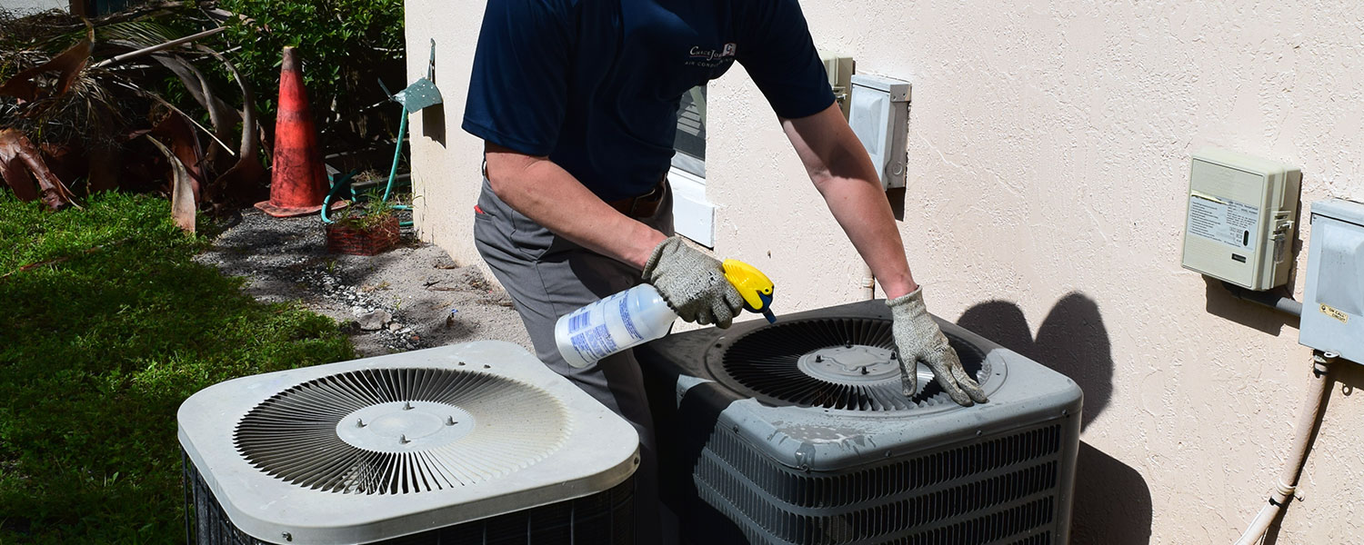 Cliffside HVAC technician servicing a heating and cooling system in South El Monte, CA